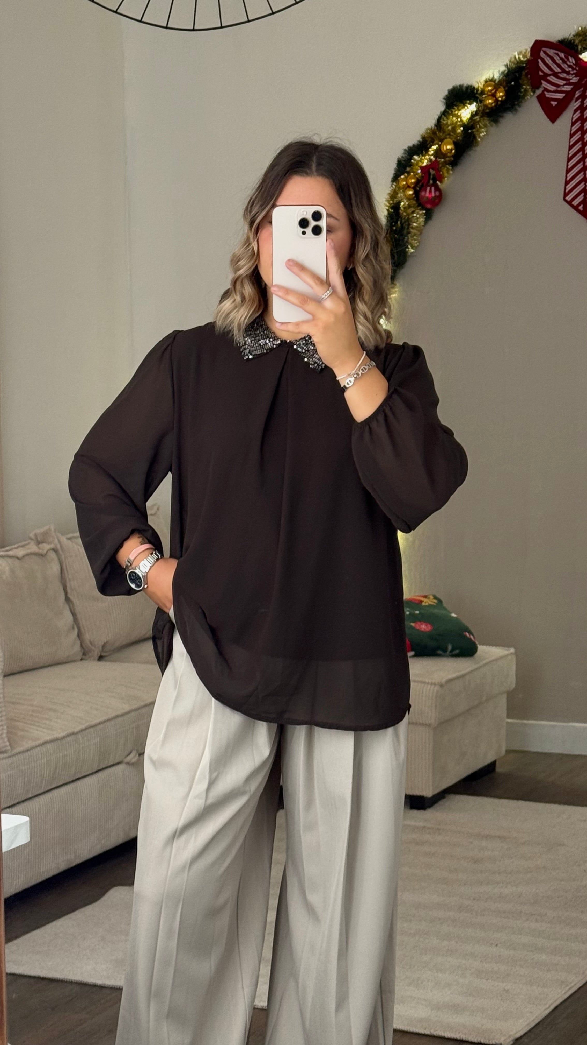 Chemisier col sequin